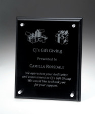 Black Glass Plaque w/ Glass