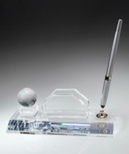 Pen Set w/ Business Card Holder, Globe
