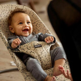 BabyBjörn Espreguiçadeira Bliss Woven Beige/Dark Grey Print 006038