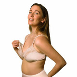 Carriwell Sutiã de Amamentação Suave em Renda Bege Rosado L 2152