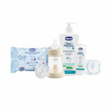 Chicco Mochila de Mamã + Kit de Produtos para o Bebé Cinza