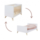 IKID Cama de Grades Lazio Branco e Natural 140x70