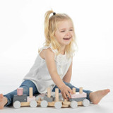 Label Label Comboio de Empilhar em Madeira Pink +18M LLWT-25163