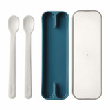 Little Dutch 2 Colheres de Bebé + Estojo de Arrumação Deep Blue