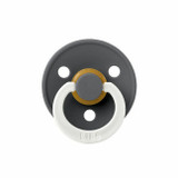 BIBS 2 Chupetas Colour Glow Látex Redonda Iron/Baby Blue 18-36M