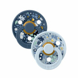 BIBS 2 Chupetas Colour Látex Redonda Chamomile Baby Blue/Steel Blue 0-6M
