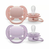 Philips AVENT 2 Chupetas Ultra Soft Rosa/Lilás 0-6M SCF091/31