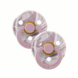 BIBS 2 Chupetas Colour Tie Dye Látex Redonda Heather White 6-18M