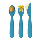 ezpz Pack de 3 Happy Utensils Azul EUHUB003