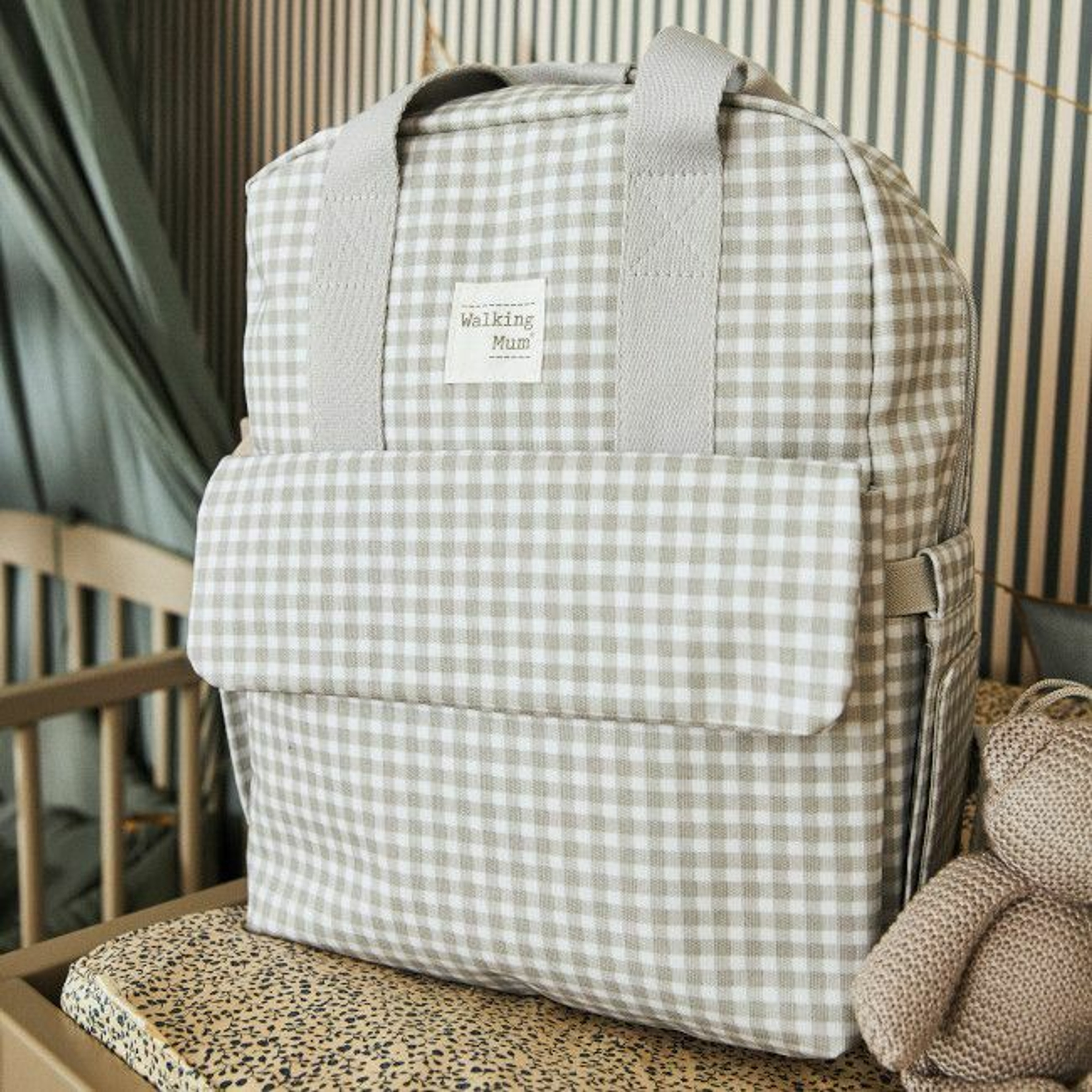 Walking Mum Mochila de Mamã I Love Vichy Cinza 1120800080