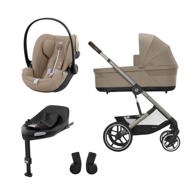 Cybex Balios S Lux Travel System + Cloud G i-Size + Carrycot S + Isofix Base G Almond Beige