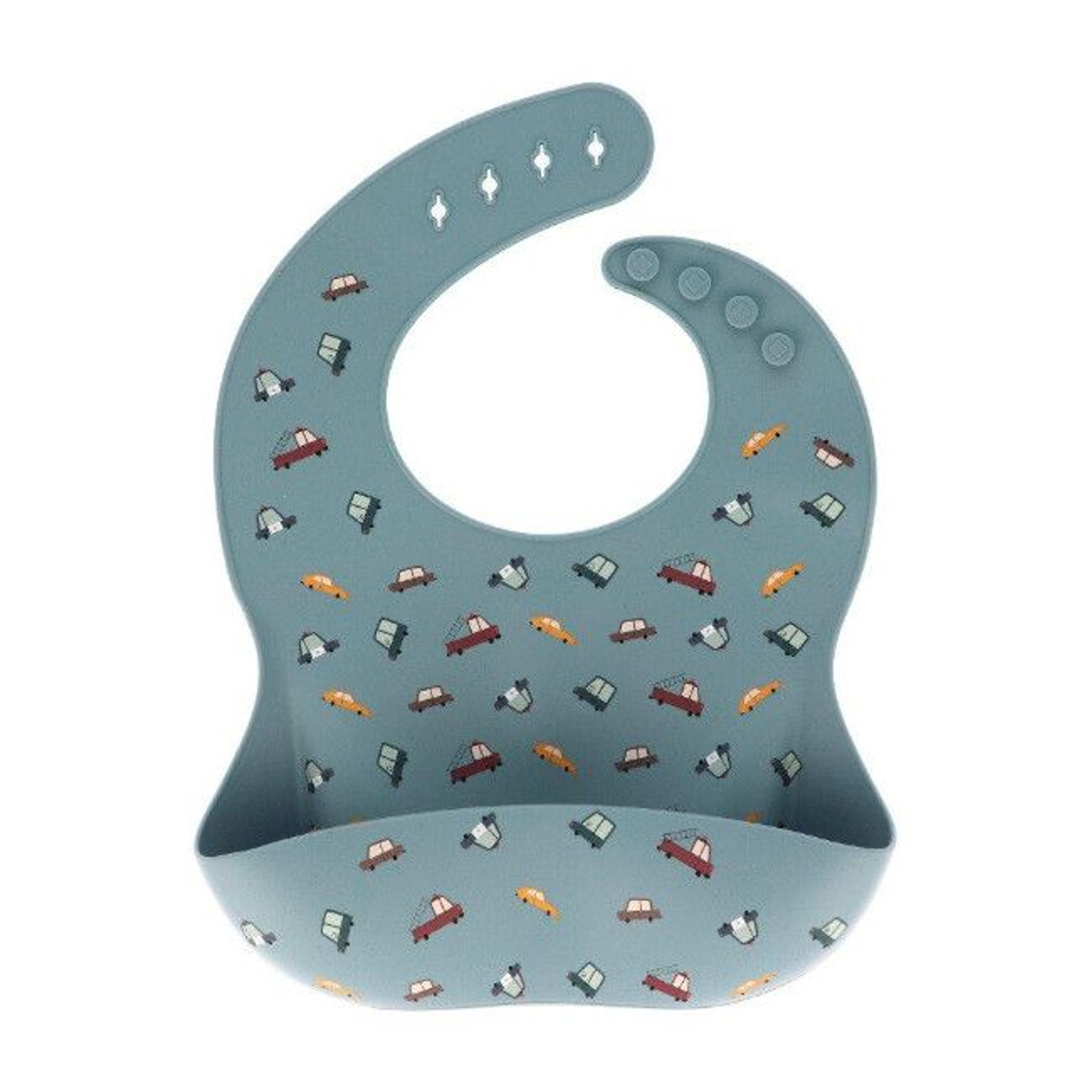 Tutete Silicone Bib with Pocket Vintage Cars