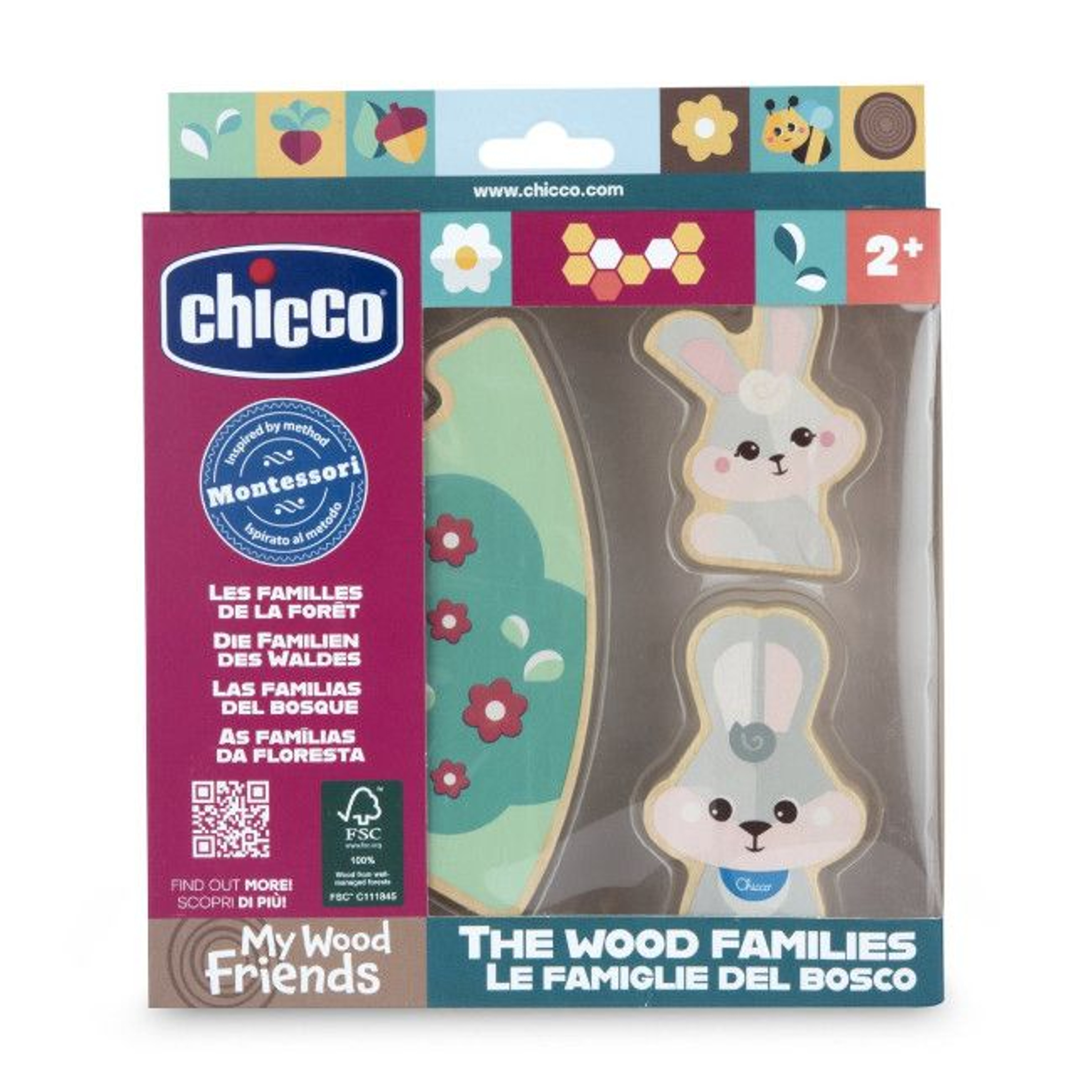 Chicco My Wood Friends Playset Bunny Father and Daughter +2 Years 00012208100000