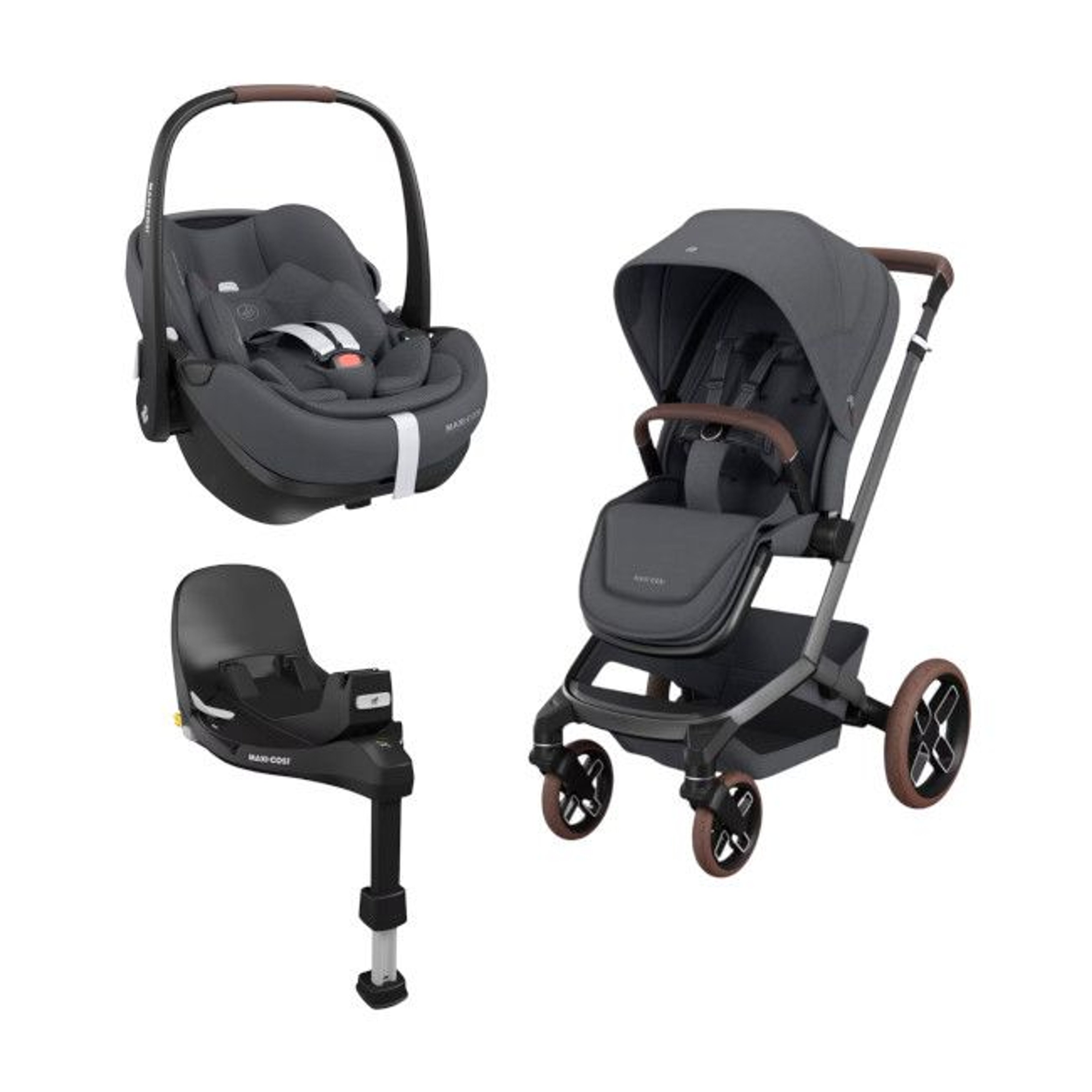 Maxi-Cosi Cochecito Duo Fame + Silla de Coche Pebble 360 Pro2 + Base Twillic Graphite