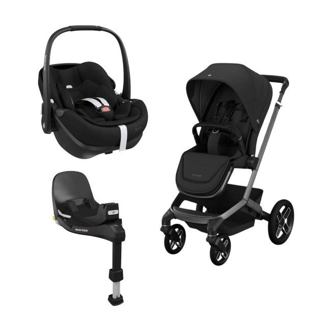 Maxi-Cosi Fame Stroller Duo + Pebble 360 Pro2 Car Seat + Base Twillic Black