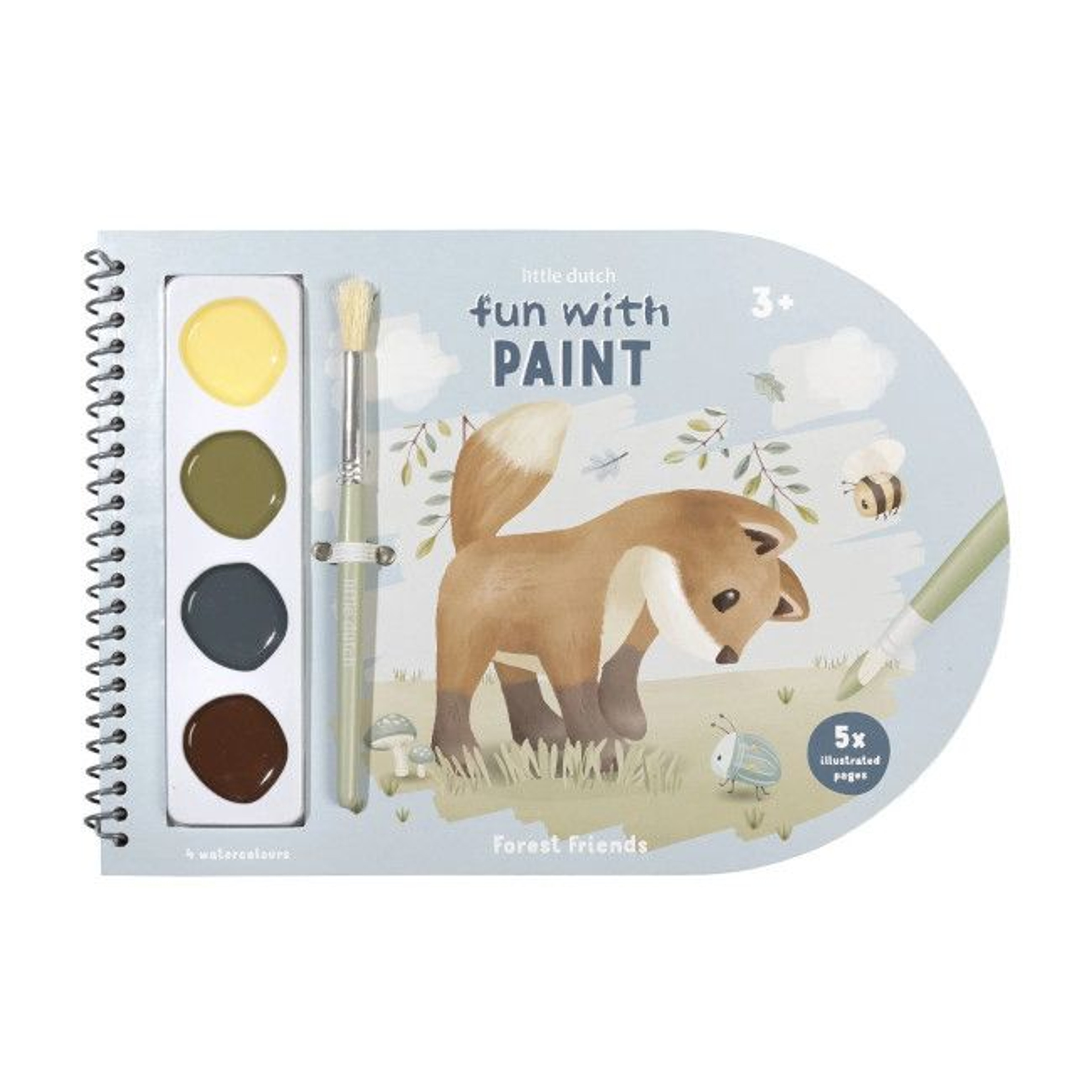 Little Dutch Watercolour Colouring Book Forest Friends +3 Years 126565