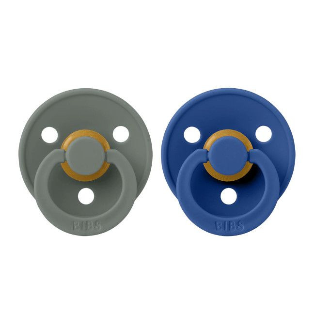 BIBS 2 Colour Round Latex Dummies Pine/Cornflower 0-6M