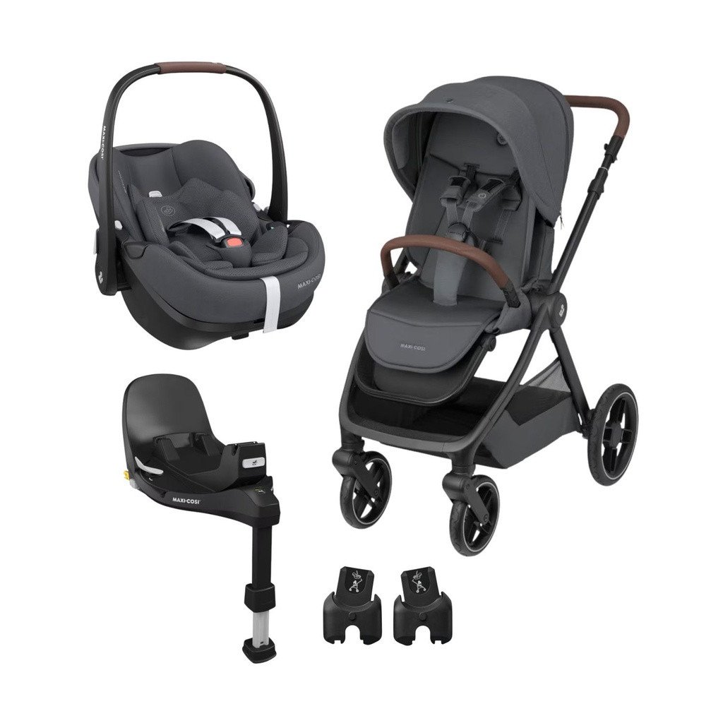Maxi-Cosi Oxford Duo Twillic Graphite + Pebble 360 Pro2 Car Seat + FamilyFix 360 Pro