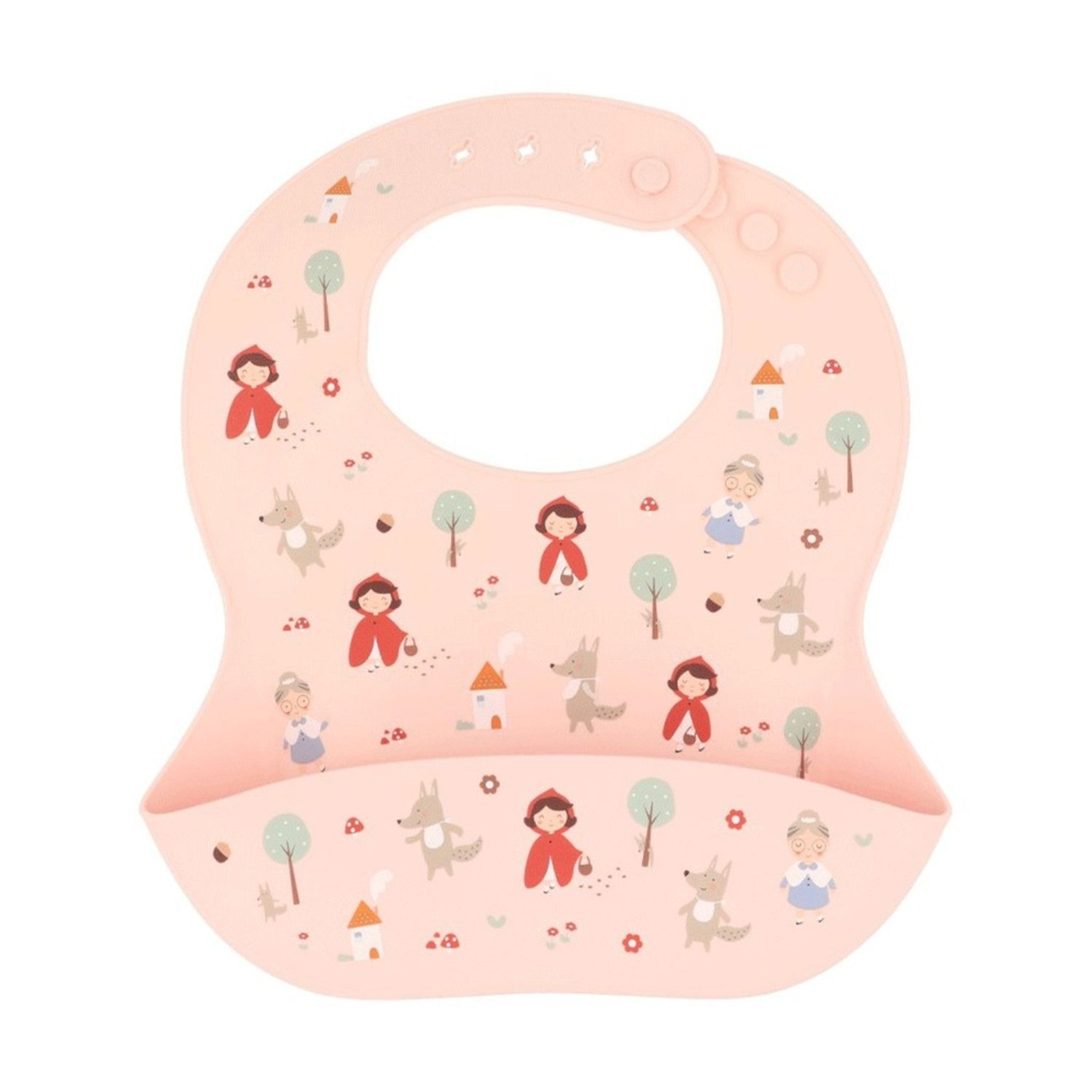 Tutete Silicone Bib with Pocket Little Red Riding Hood