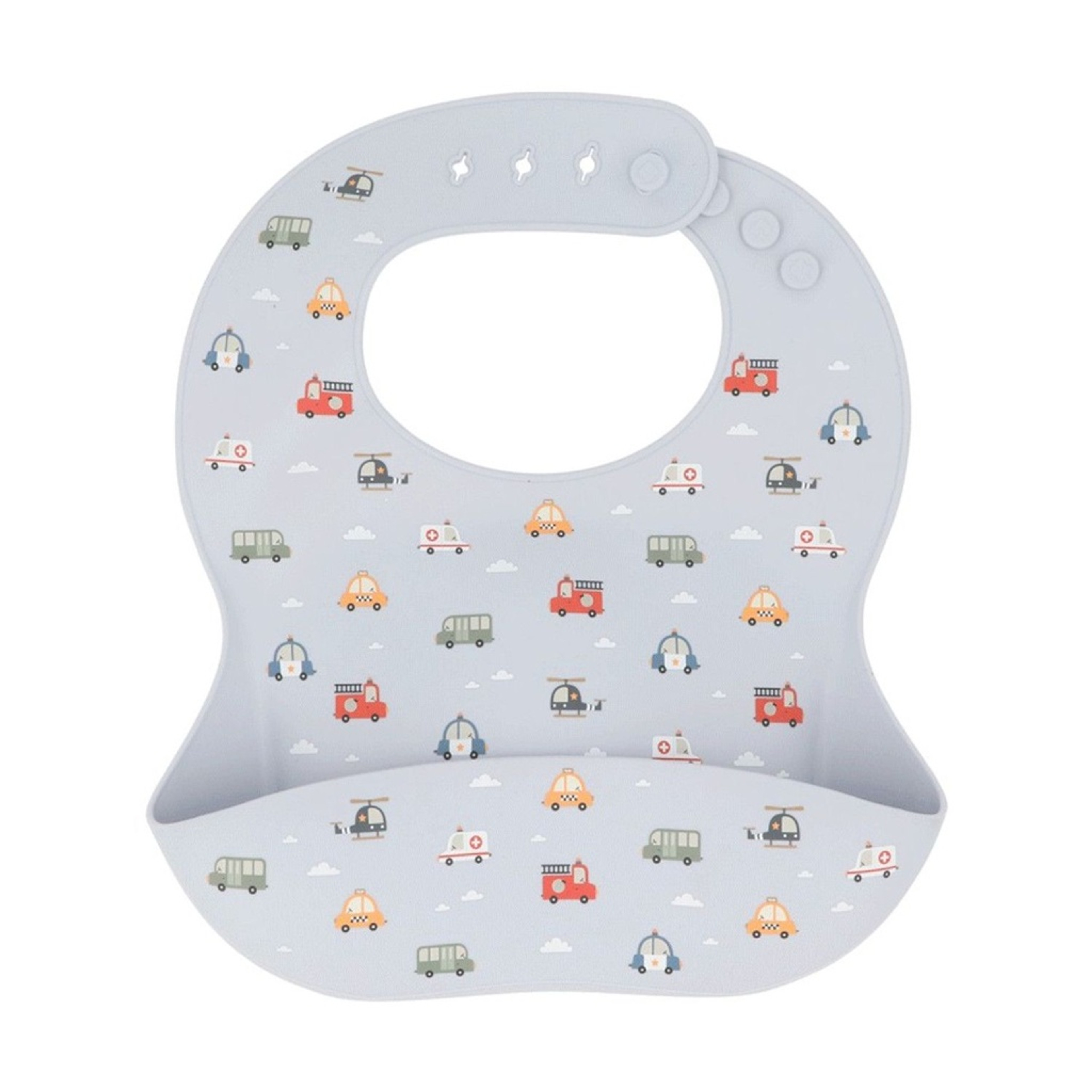 Tutete Silicone Bib with Pocket City Cars