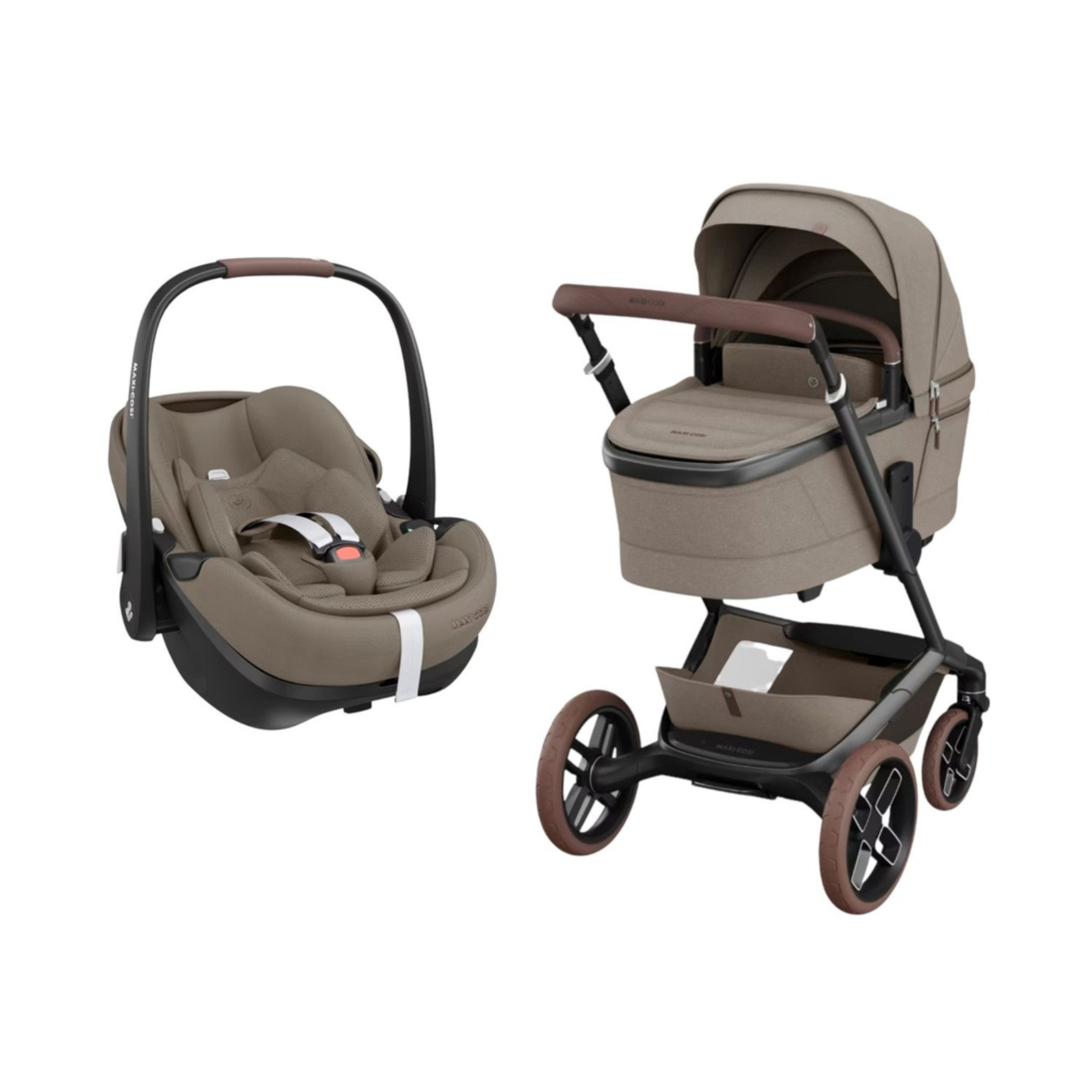 Maxi-Cosi Trio Fame Stroller + Carrycot + Pebble 360 Pro2 Car Seat Twillic Truffle