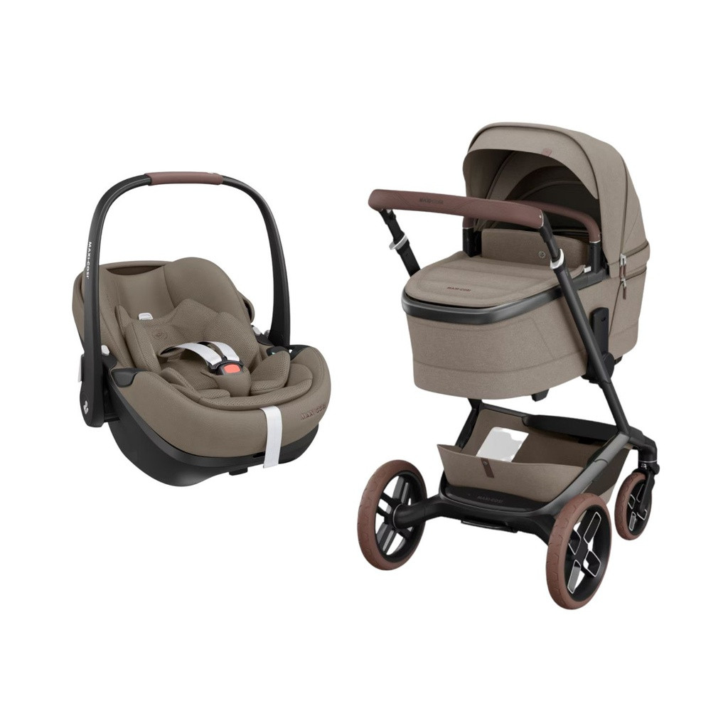 Maxi-Cosi Trio Fame Stroller + Carrycot + Pebble 360 Pro2 Car Seat Twillic Truffle