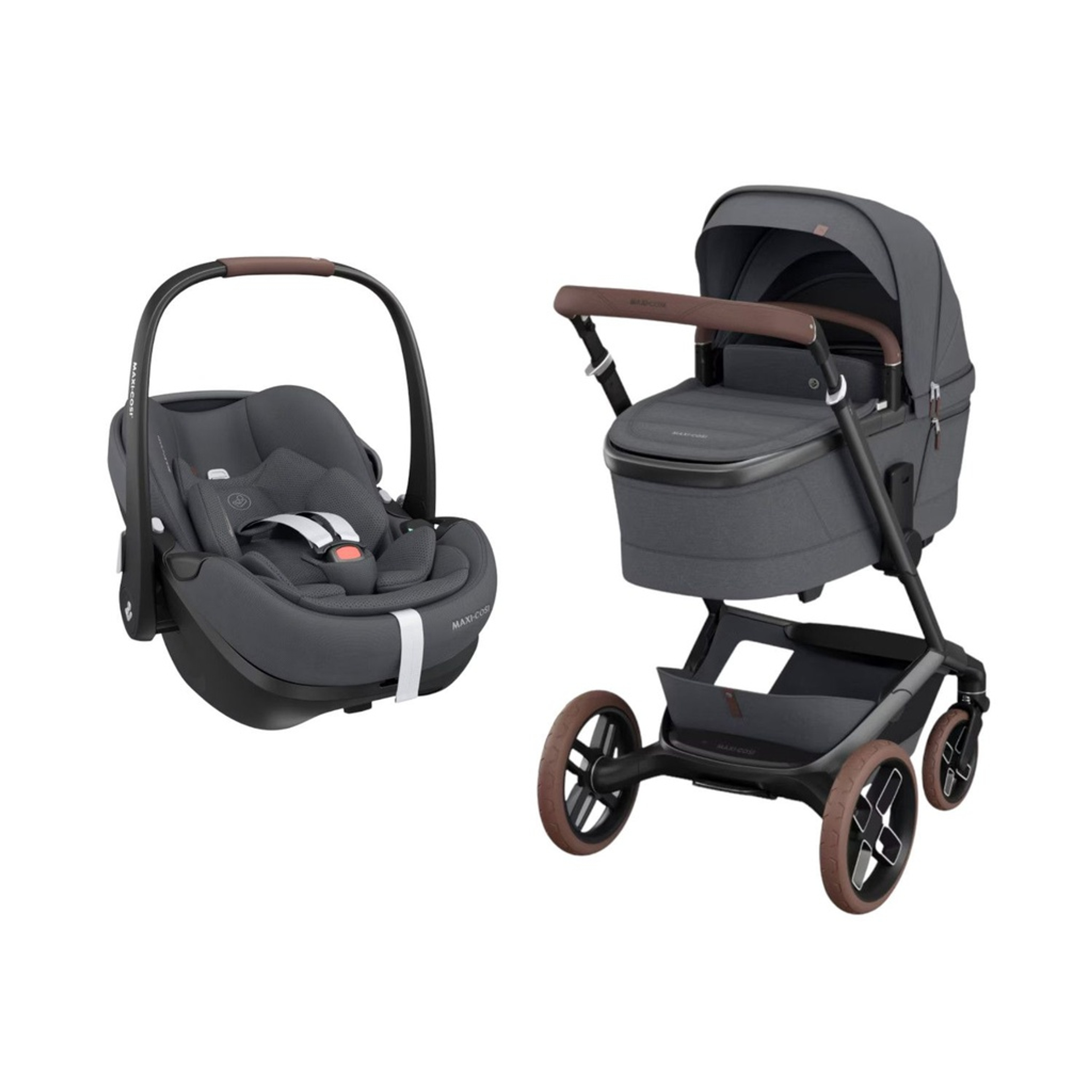 Maxi-Cosi Trio Fame Stroller + Carrycot + Pebble 360 Pro2 Car Seat Twillic Graphite