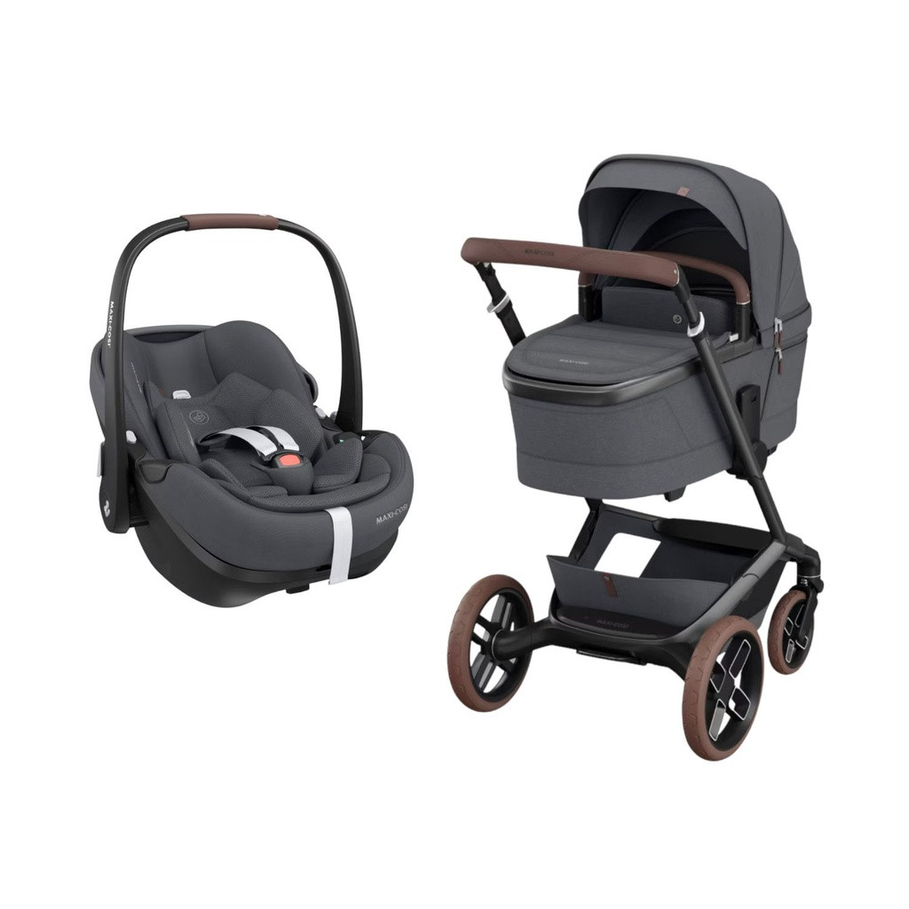 Maxi-Cosi Trio Fame Stroller + Carrycot + Pebble 360 Pro2 Car Seat Twillic Graphite