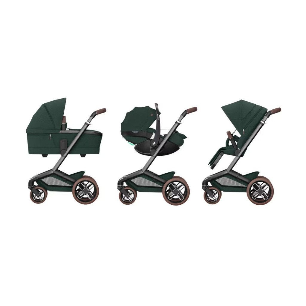 Maxi-Cosi Trio Carrinho Fame + Alcofa + Ovinho Pebble 360 Pro2 Twillic Green