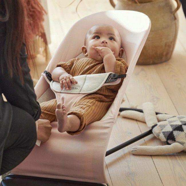 BabyBjörn Espreguiçadeira Balance Soft Algodão Light Pink/Grey 005089
