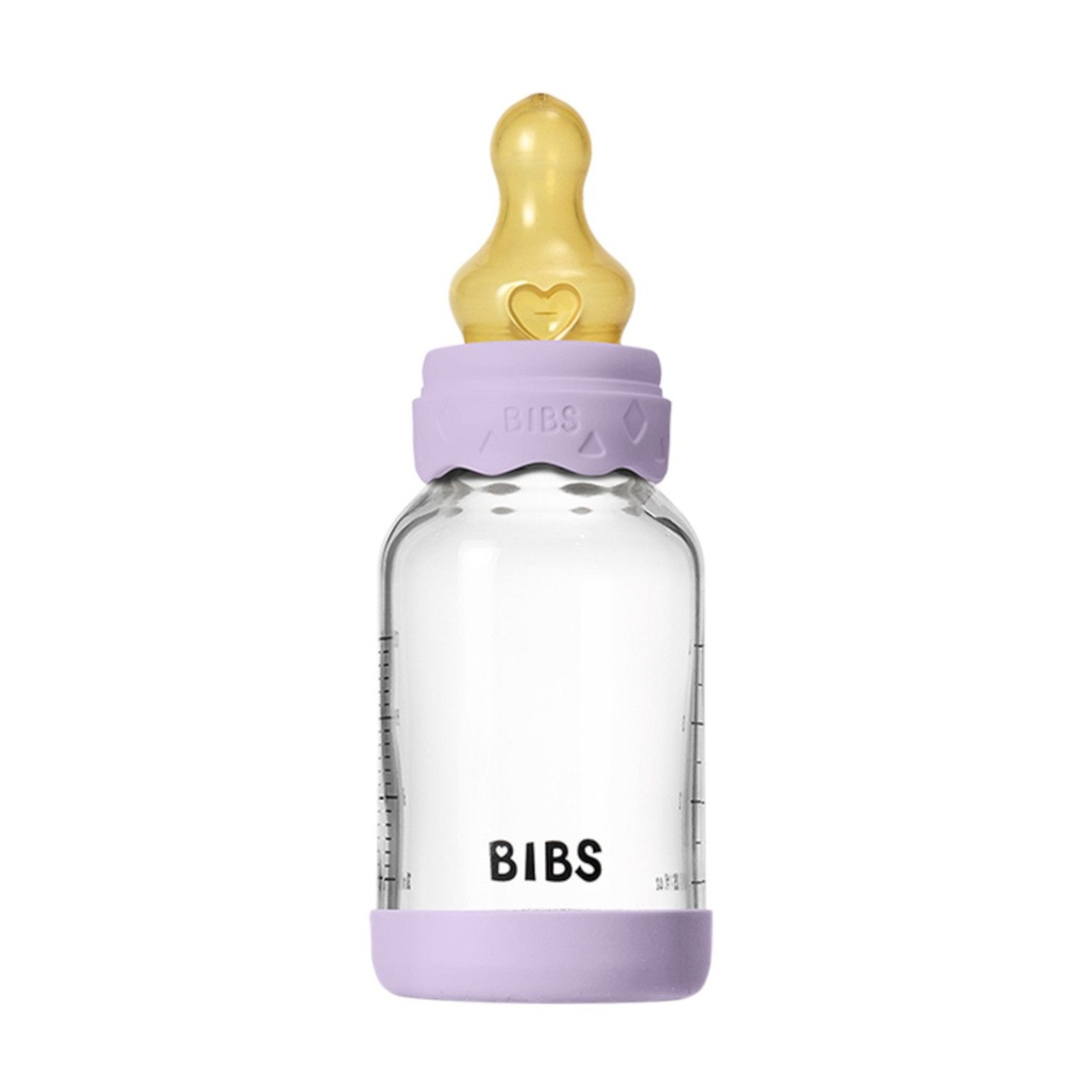 BIBS Glass Baby Bottle Round Teat Slow Flow Violet Sky 120ml