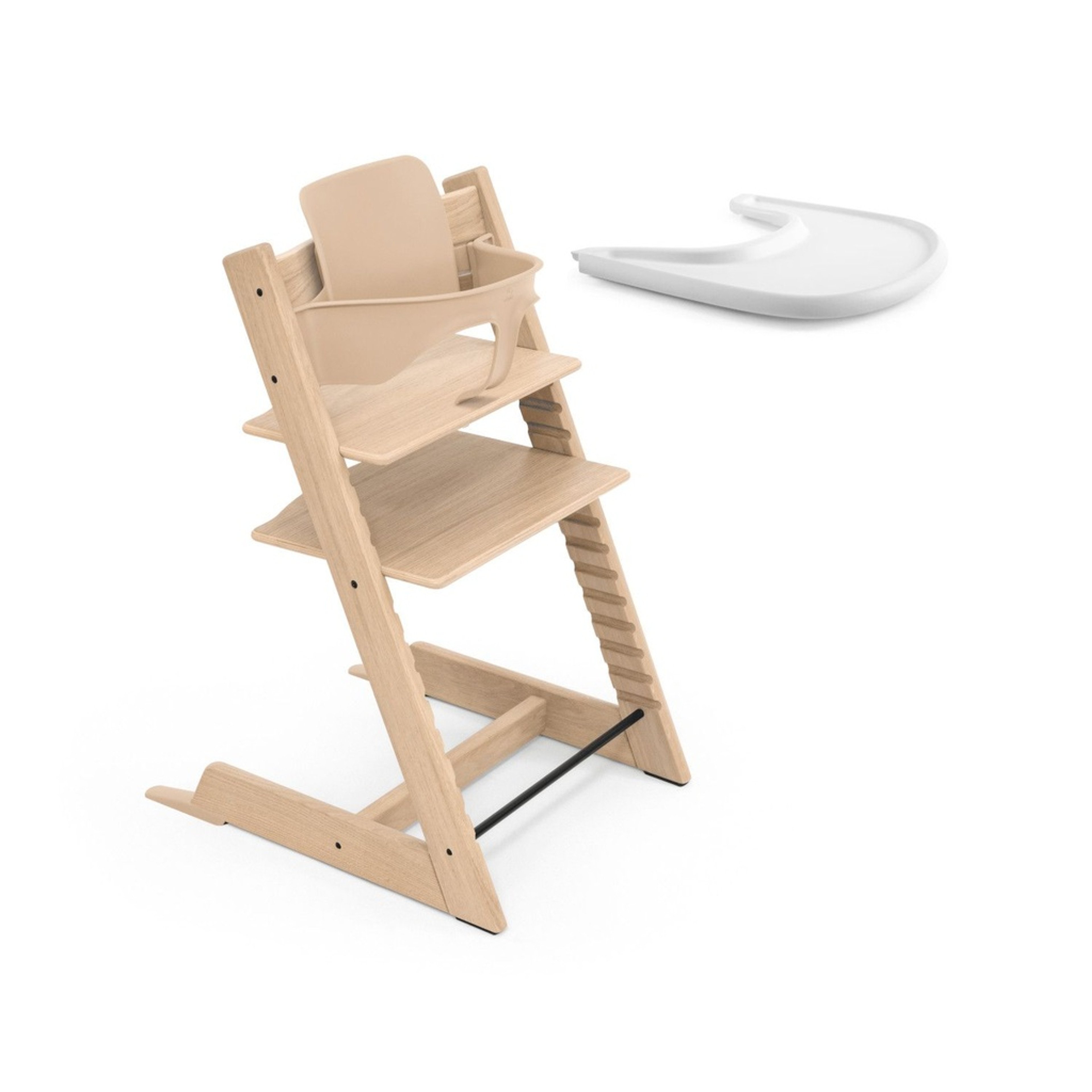 Stokke Cadeira Tripp Trapp Carvalho + Baby Set 2 Natural + Tabuleiro White