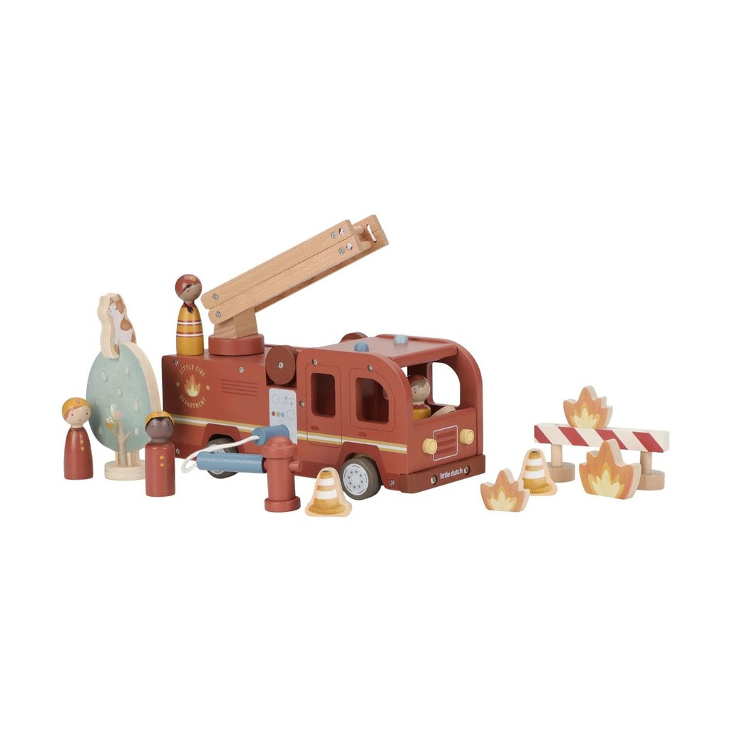 Little Dutch Carro dos Bombeiros de Madeira FSC +2 Anos LD2536