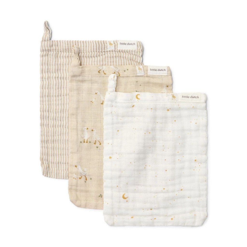 Little Dutch 3 Toalhas de Rosto Newborn Naturals TE51625032