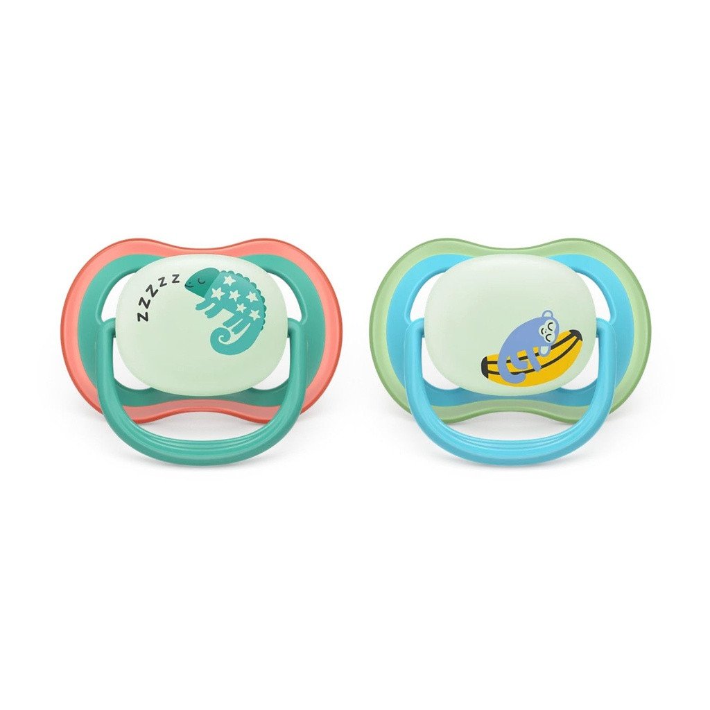 Philips AVENT Ultra Air Night 2 Soothers Chameleon/Monkey 6-18M 177SCF376/28
