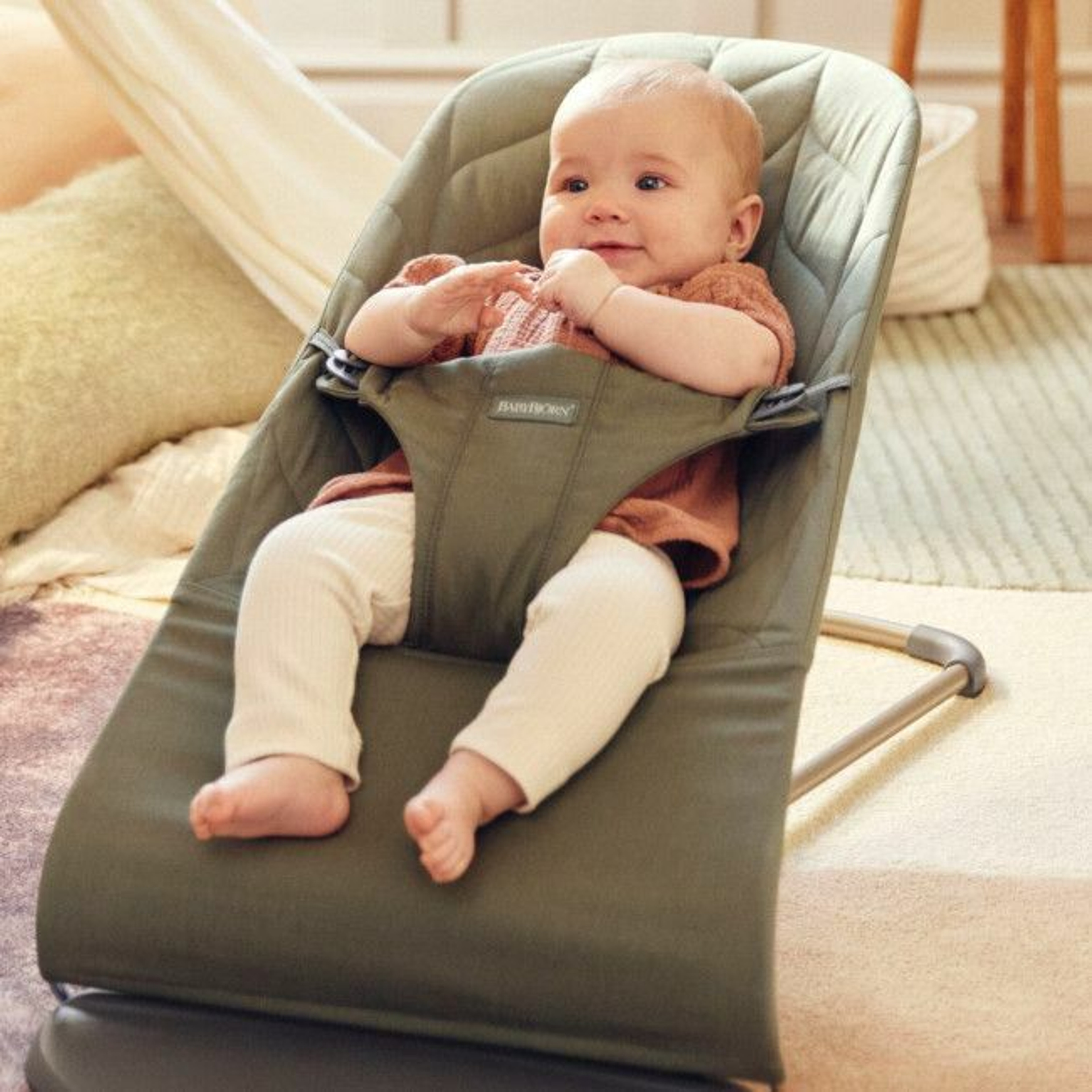 BabyBjörn Espreguiçadeira Bliss Woven Pétala Dark Green 006140