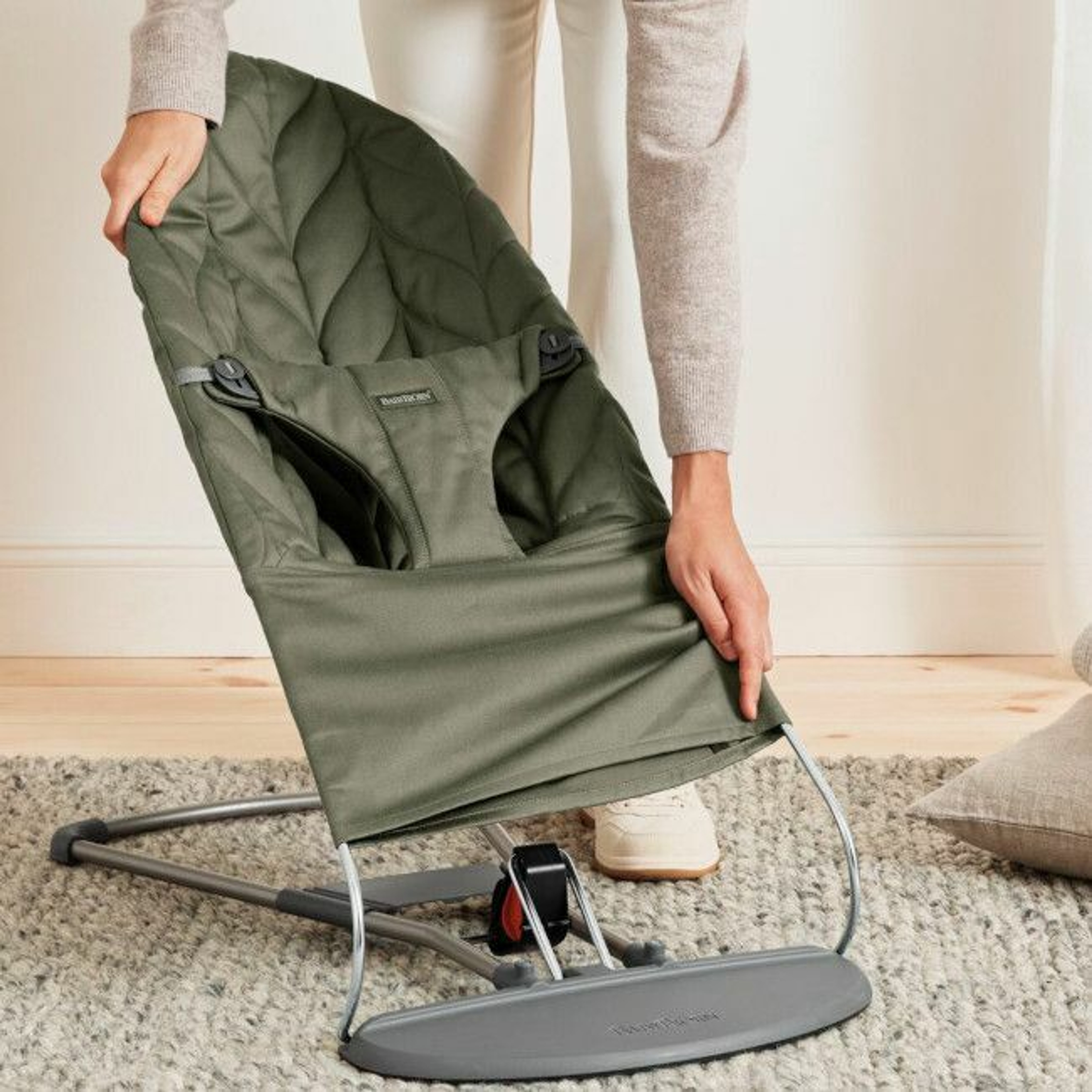 BabyBjörn Espreguiçadeira Bliss Woven Pétala Dark Green 006140