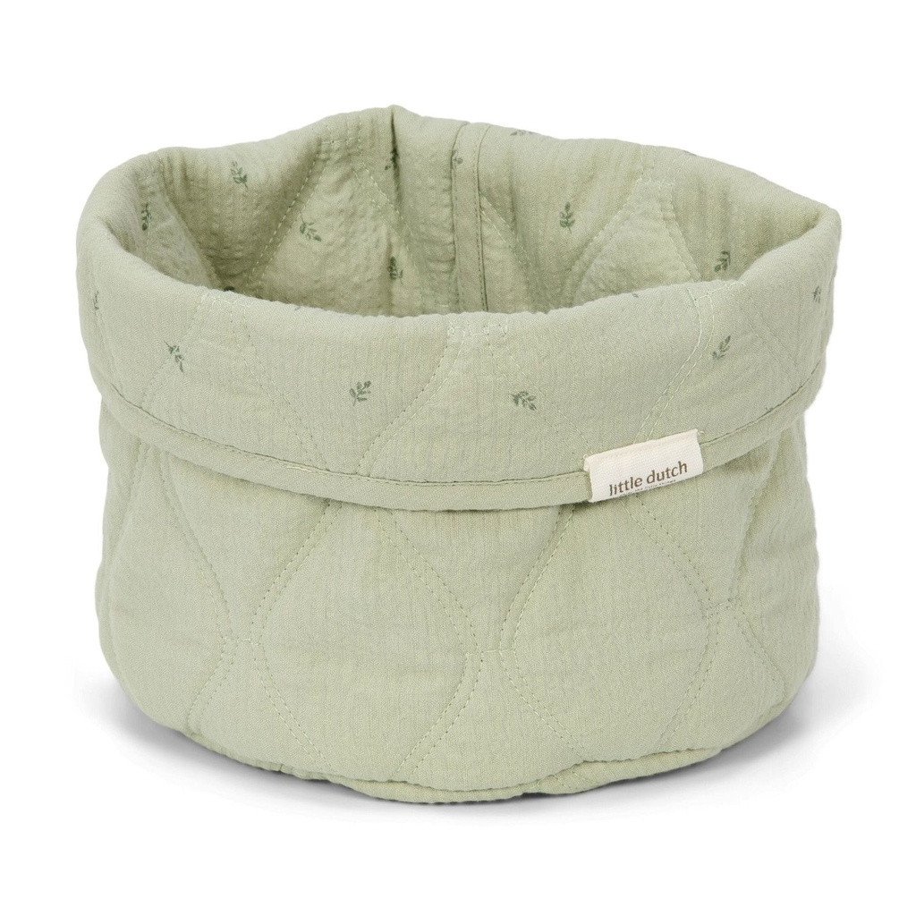 Little Dutch Round Storage Basket 20cm Pure Sage DE30115036