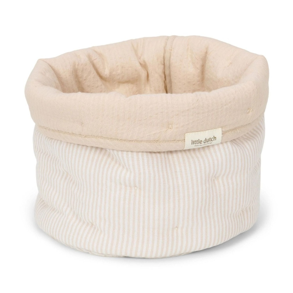 Little Dutch Round Storage Basket 20cm Pure Soft Beige DE30125041