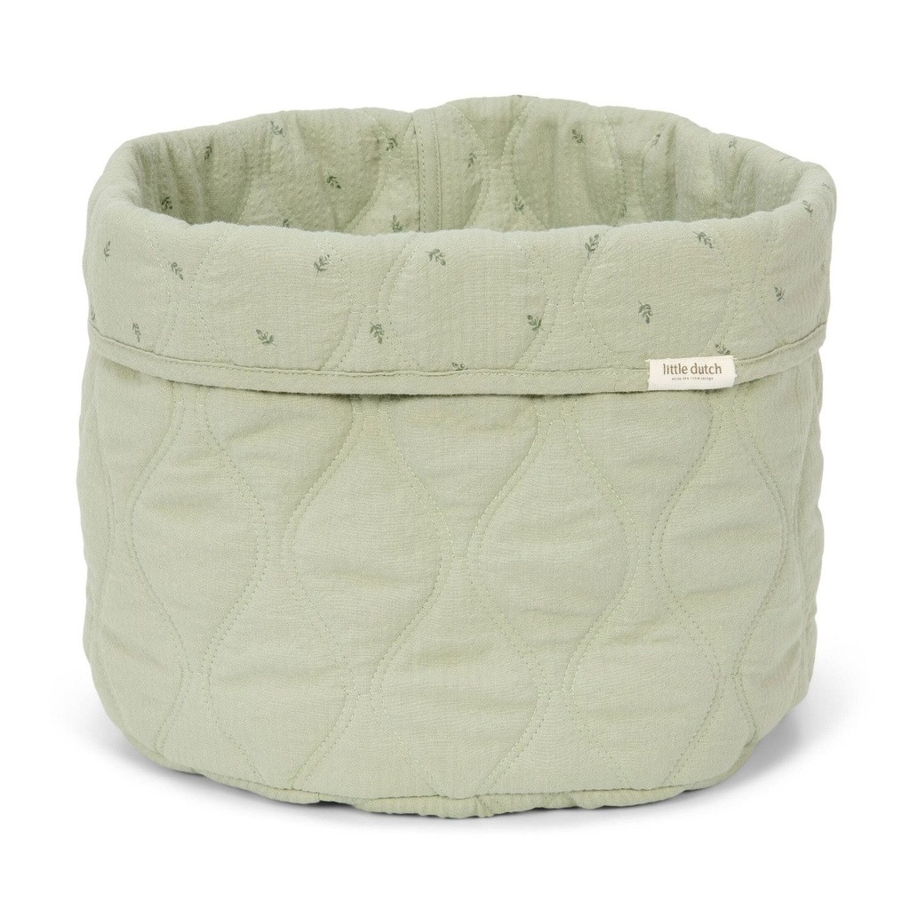 Little Dutch Round Storage Basket 30cm Pure Sage DE30215036