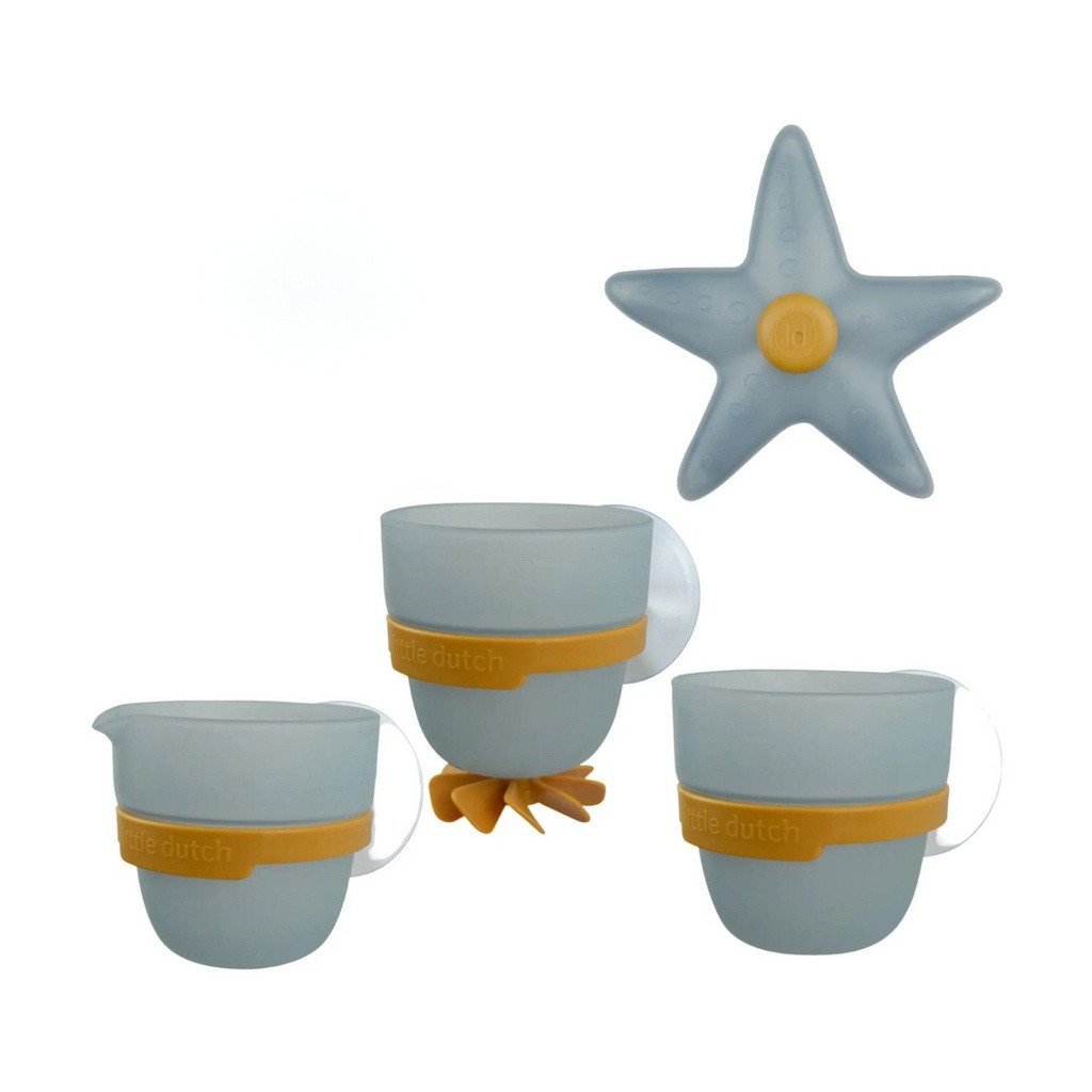 Little Dutch Bath Stacking Cups Blue Starfish +10M 2015906