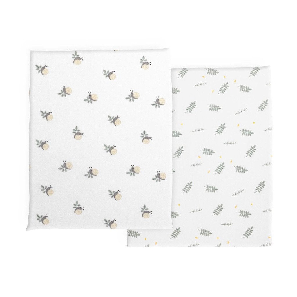 Chicco 2 Lençóis Ajustáveis para Berço Next2Me Twins Bambu Greenery 09101126350990