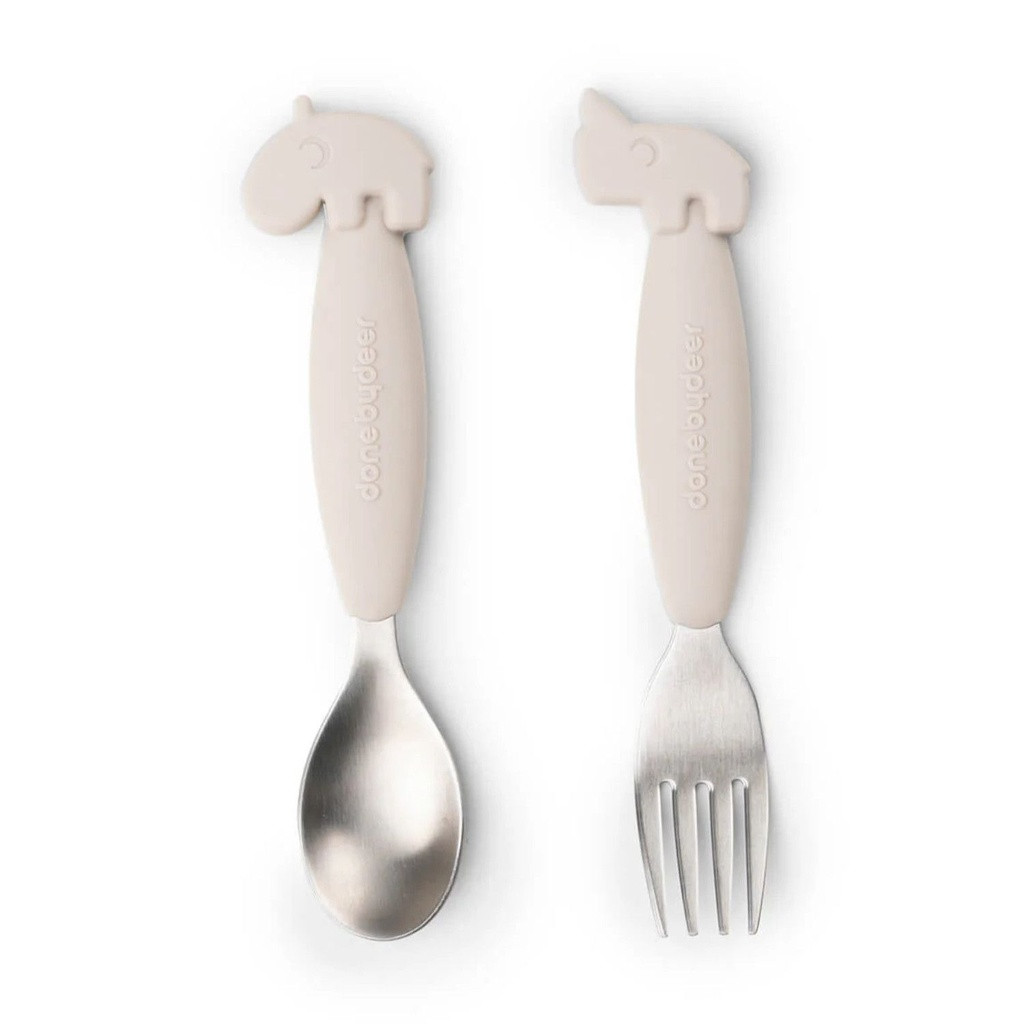 Done by Deer Colher e Garfo Deer Friends Sand 1126979