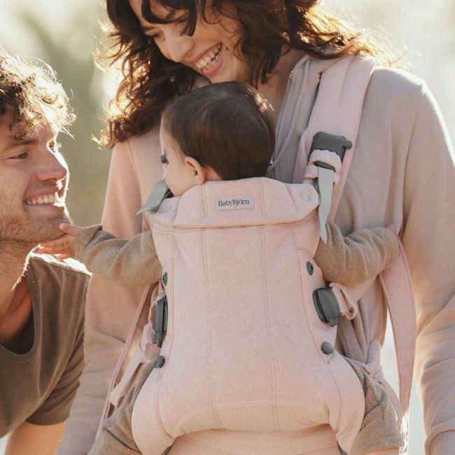 BabyBjörn Porta-Bebé Harmony Woven Mélange Light Pink 088028