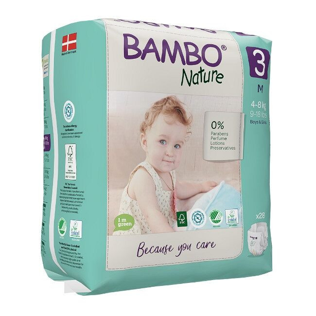 Bambo Nature Nappies Size 3 M 4-8Kg 28 pcs