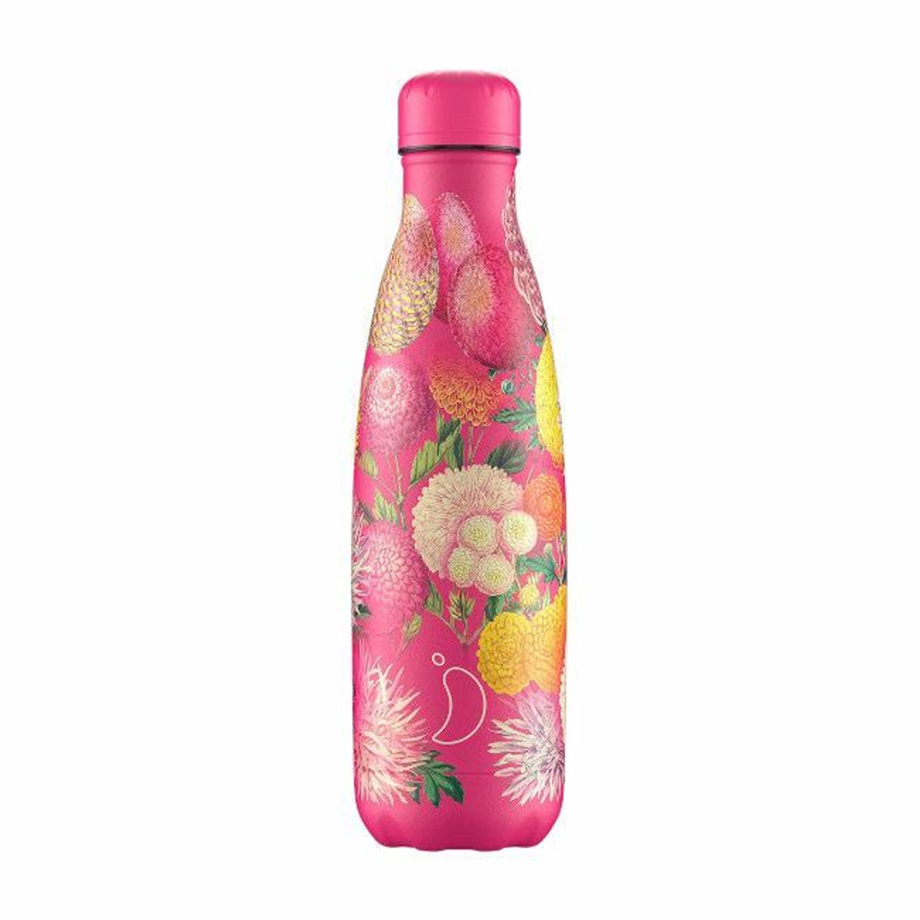 CHILLY'S Floral Pink Pompoms Insulated Bottle 500ml B500FLPPM