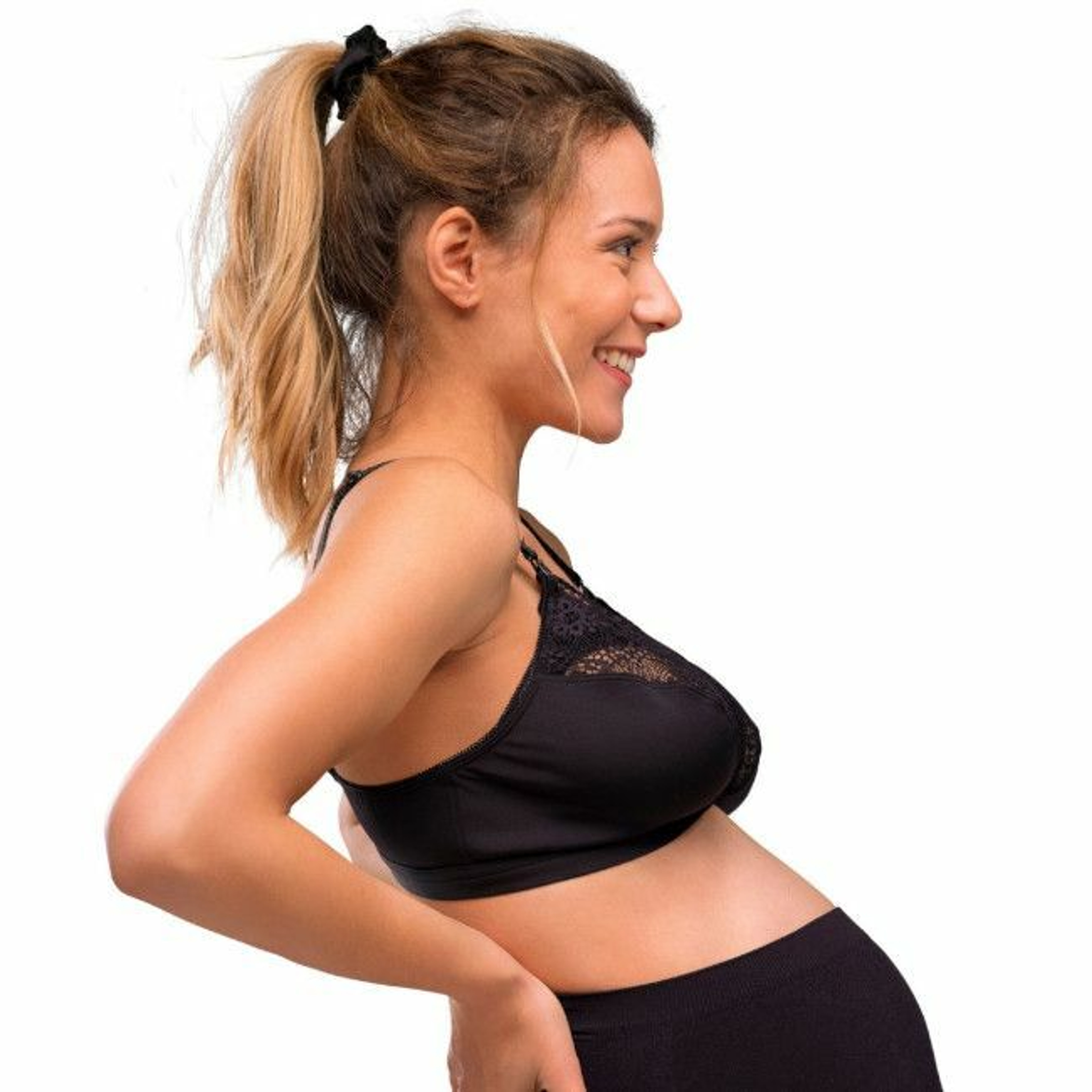Carriwell Sutiã de Amamentação Suave em Renda Preto XL