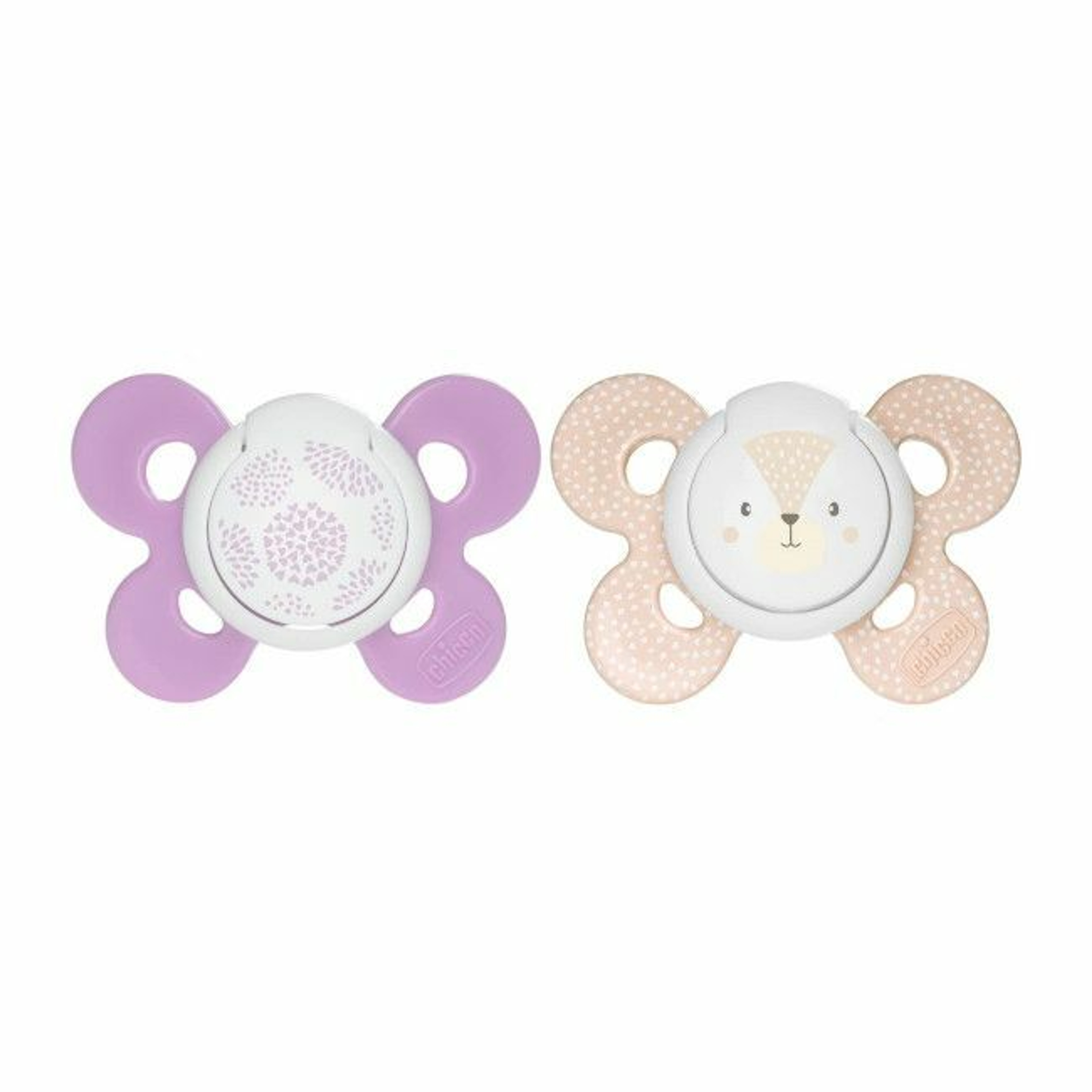 Chicco 2 Physio Comfort Soothers Dandelion & Fox Pink 6-16M