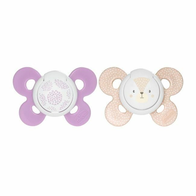 Chicco 2 Physio Comfort Soothers Dandelion & Fox Pink 6-16M