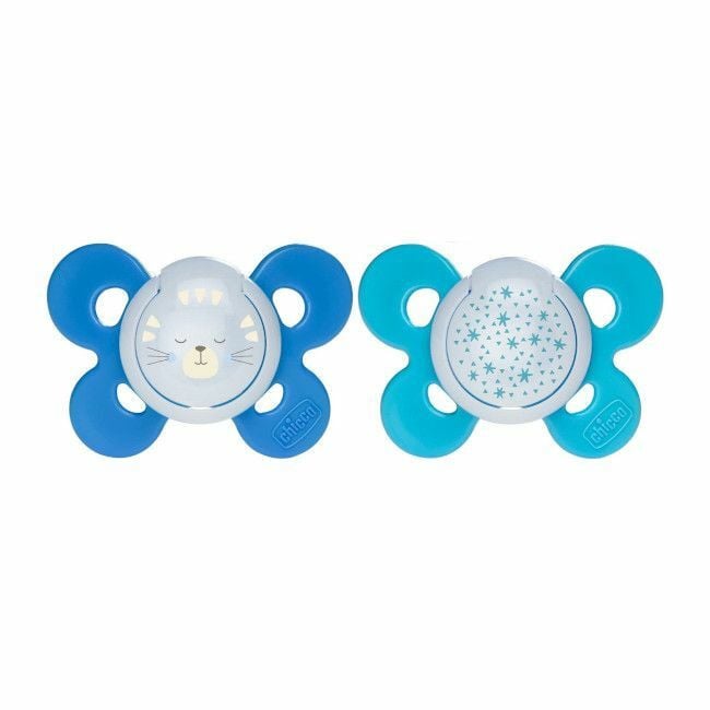Chicco 2 Physio Comfort Lumi Soothers Tiger & Stars Blue 16-36M